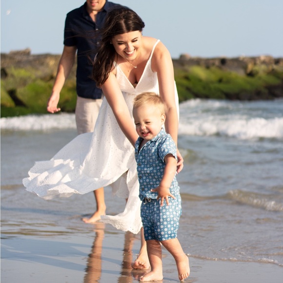 Women's Embroidery Pearl Button Down Dress V Neck Spaghetti Strap Maxi Dress - Picture 6 of 6